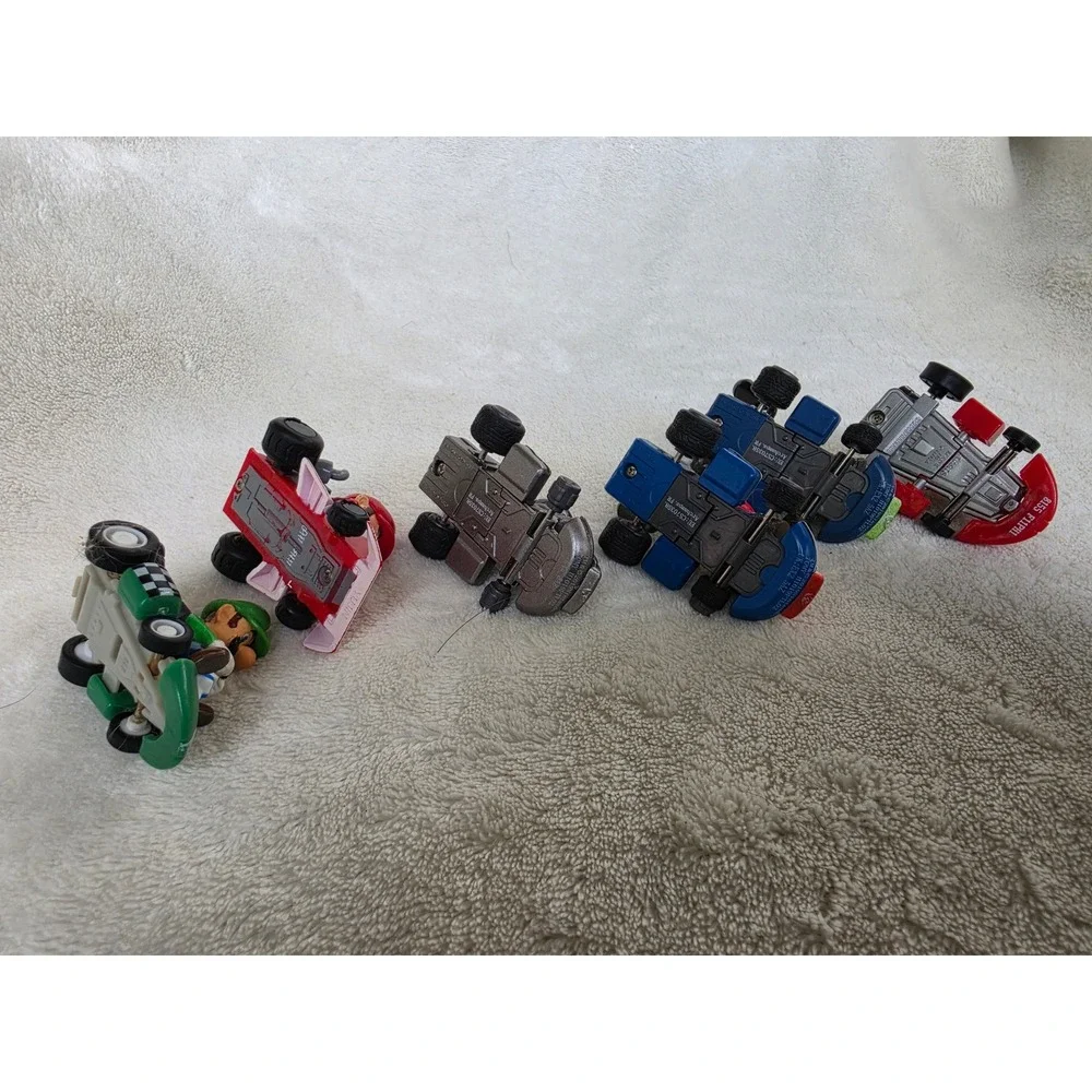 Nintendo Mario Kart Pull Back Racer Lot of 6 Mario Luigi Metal Mario Diecast